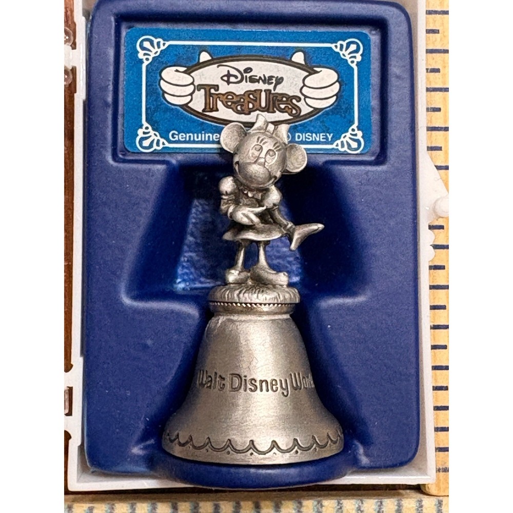 Walt Disney World Treasures Minnie Mouse Made In USA Pewter Bell 2 1/2" W/Case - Picture 3 of 11